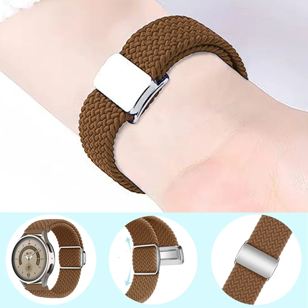 حلقة مضفرة مغناطيسية لساعة سامسونج جالاكسي ، سوار معصم قابل للتعديل ، Amazfit GTS 4 ، hwawei 4 ، 3 ، GT4 Pro ، 20 ، 22 حزام