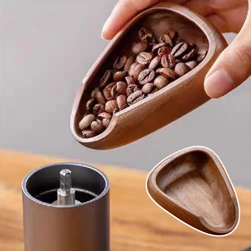 Wooden Coffee Bean Bowl Walnut Wood Coffee Bean Measuring Container Espresso Dosing Cup Tea Leaf Display Tray Coffee Accessories