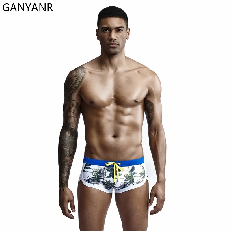 

GANYANR Swimsuit Swimming Trunks Swimwear Men Swim beach Shorts bathing Suit Sexy Sunga Briefs surf wear boxer quick dry summer