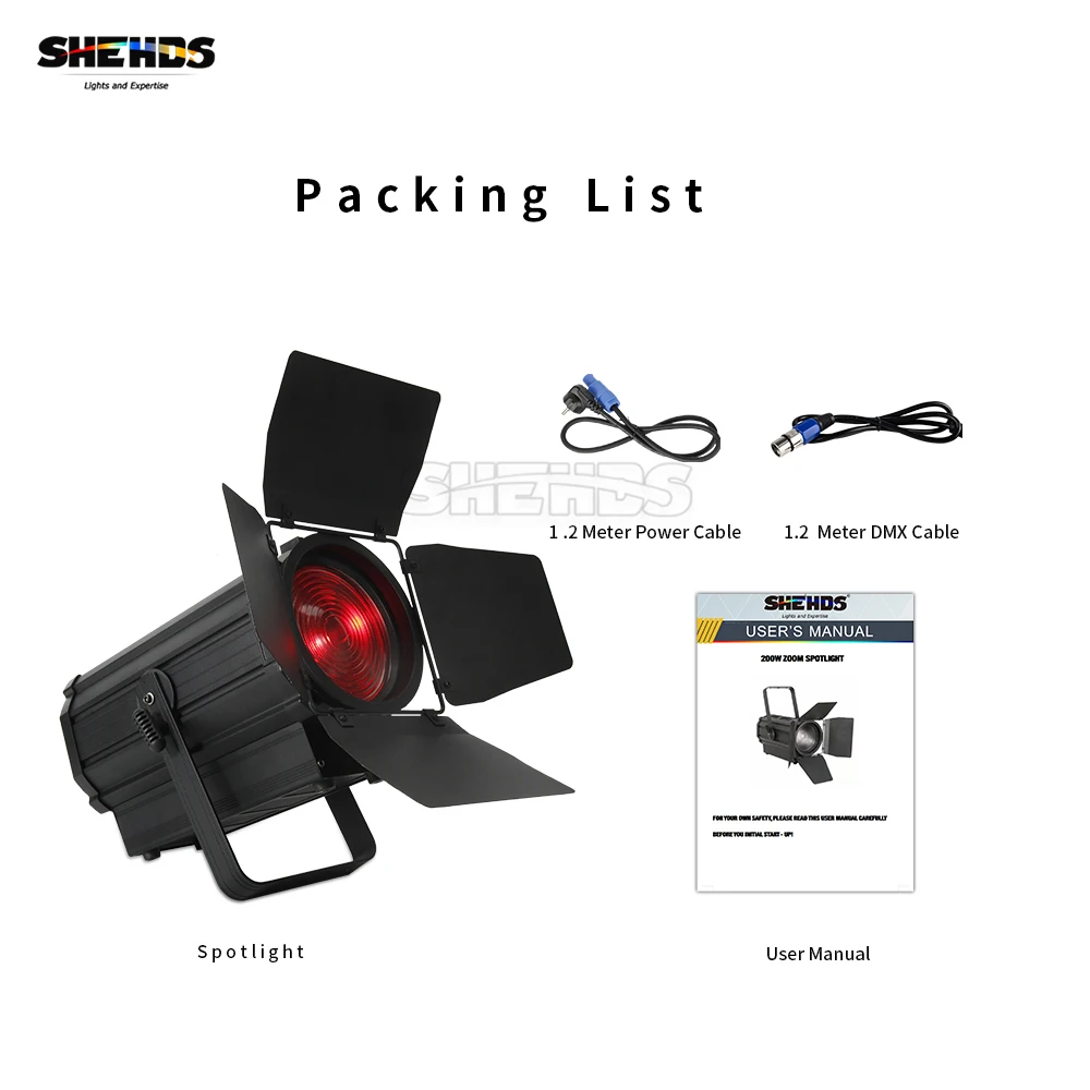 Imagem -03 - Shehds-led Teatro Spot Light com Lente Fresnel Rgbw Branco Quente e Frio Palco Profissional para dj Festa de Casamento Pcs 250w