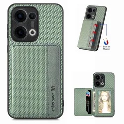Reno 12 Pro 13 F 14 FS 5G Leather Card RFID Back Funda for OPPO Reno 14 F Case Phone 14FS 12F 10 8 6 7 14F 13F 13A Magnet Cover