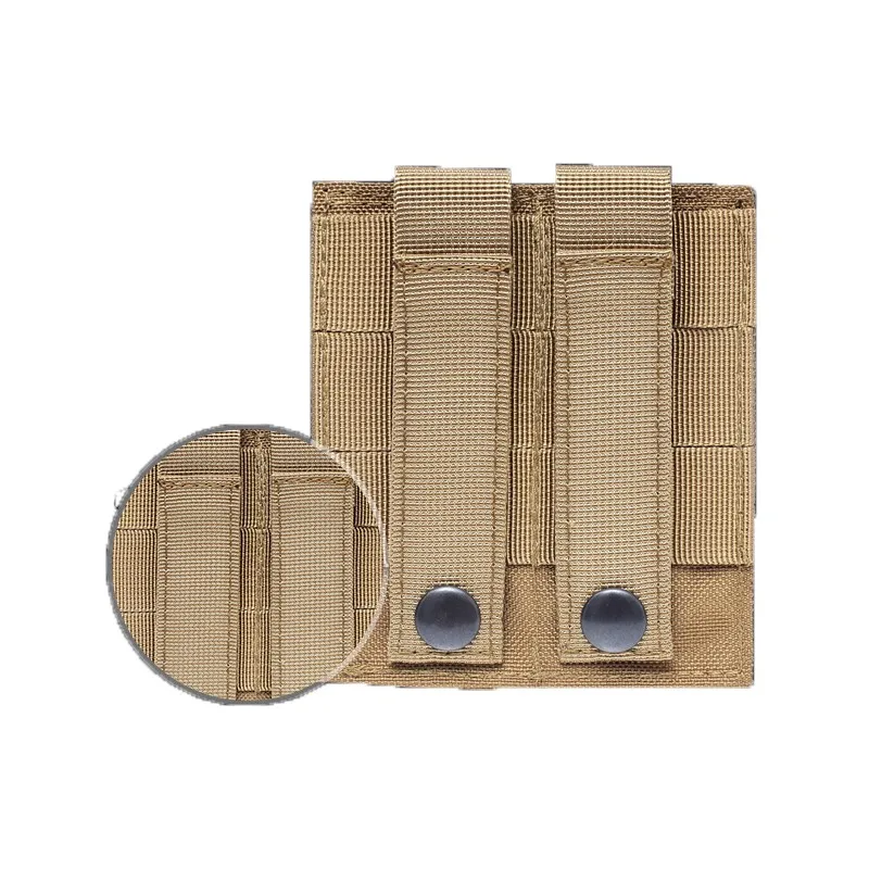 Tactical Pistol Double Magazine Pouch 9mm Belt Mount Quick Draw Wear Sleeve Molle System Accessories Multifunctional EDC Kit