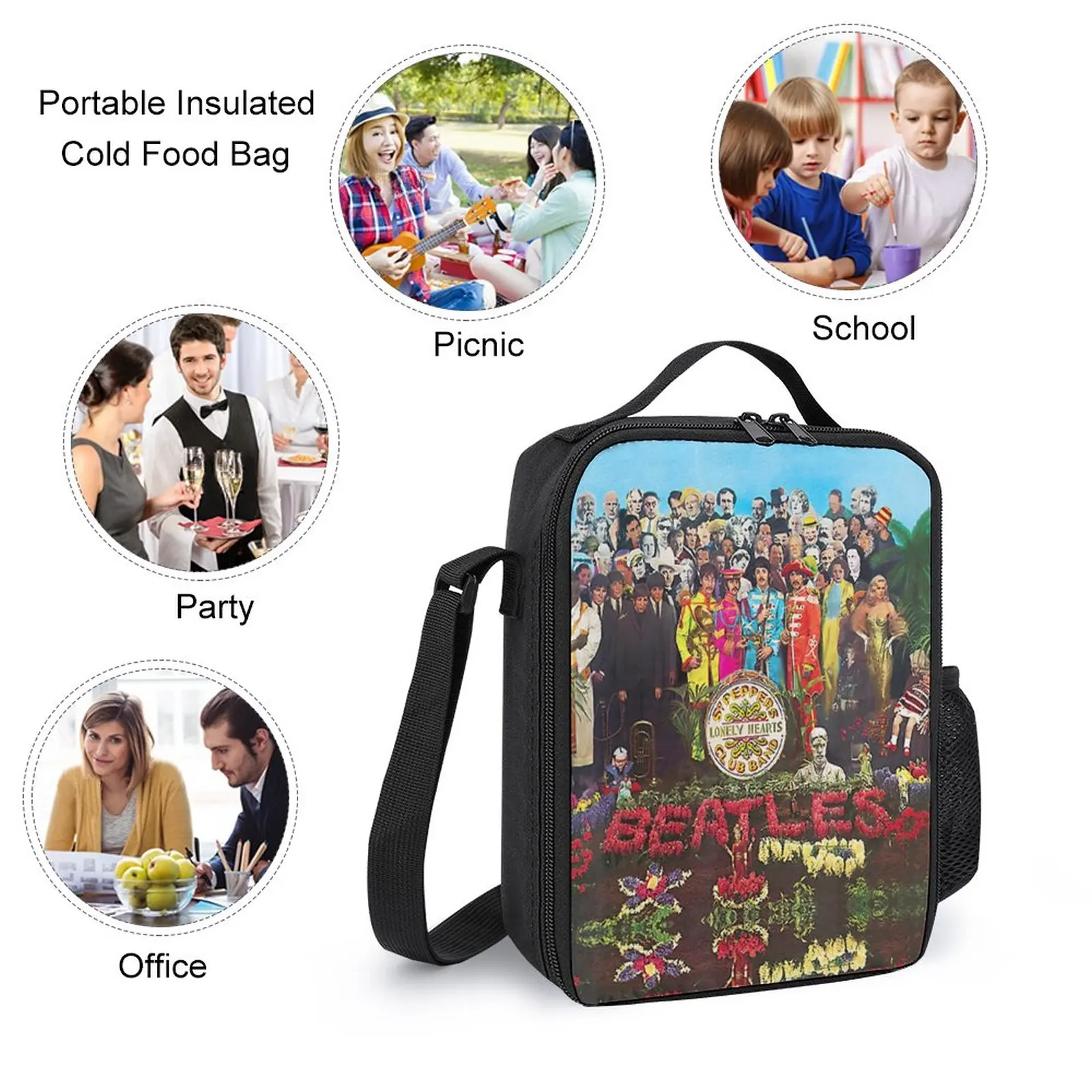 Guitarist Casual The Beatle Handsome Excellent Musician 6 3 in 1 Set 17 Inch Backpack Lunch Bag Pen Bag  Firm Rucksack Cosy Spor