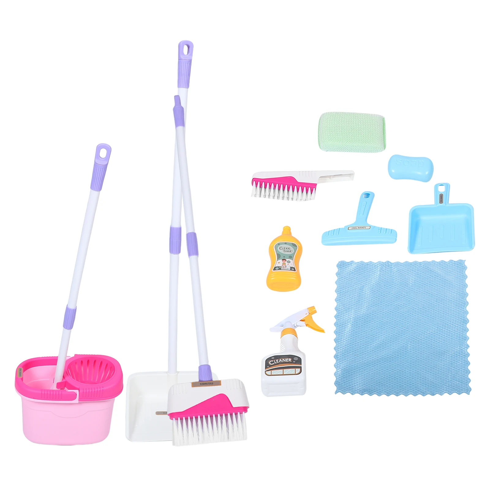 1 Set Kinderen Schoonmaken Set Montessori Stijl Peuter Bezem Stoffer Speeltoestel Huishouden Fantasiespel Schoonmaken Gereedschap Voor Kinderen