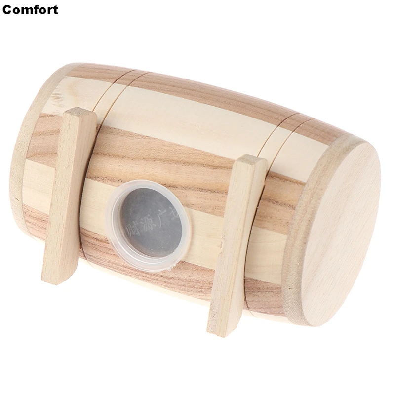 1pc Wooden Piggy Bank Safe Money Box Savings Wine Barrel Wood Carving Handmade Money Box