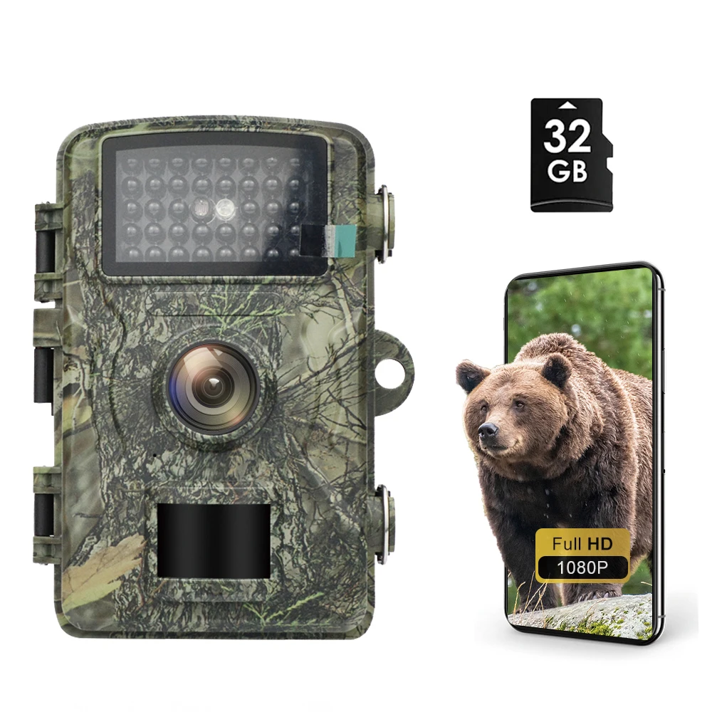 HD كاميرا الحياة البرية PIR للرؤية الليلية مع بطاقة الذاكرة 32G آلة الصيد للتخييم في الهواء الطلق مراقبة الأمن كاميرا الصيد #1