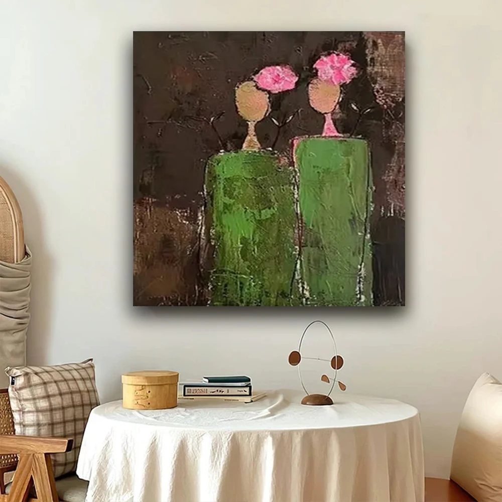 

Professinal Artist Hand-Painted Modern Art Gorilla Oil Paintings On Canvas Abstract Funny Animal Cow Listening To Music Monkey