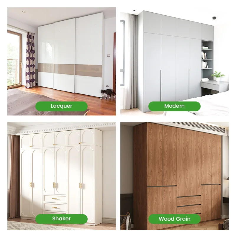 Armoire de luxe personnalisée en bois massif, porte coulissante peu encombrante, grand rangement pour chambre principale