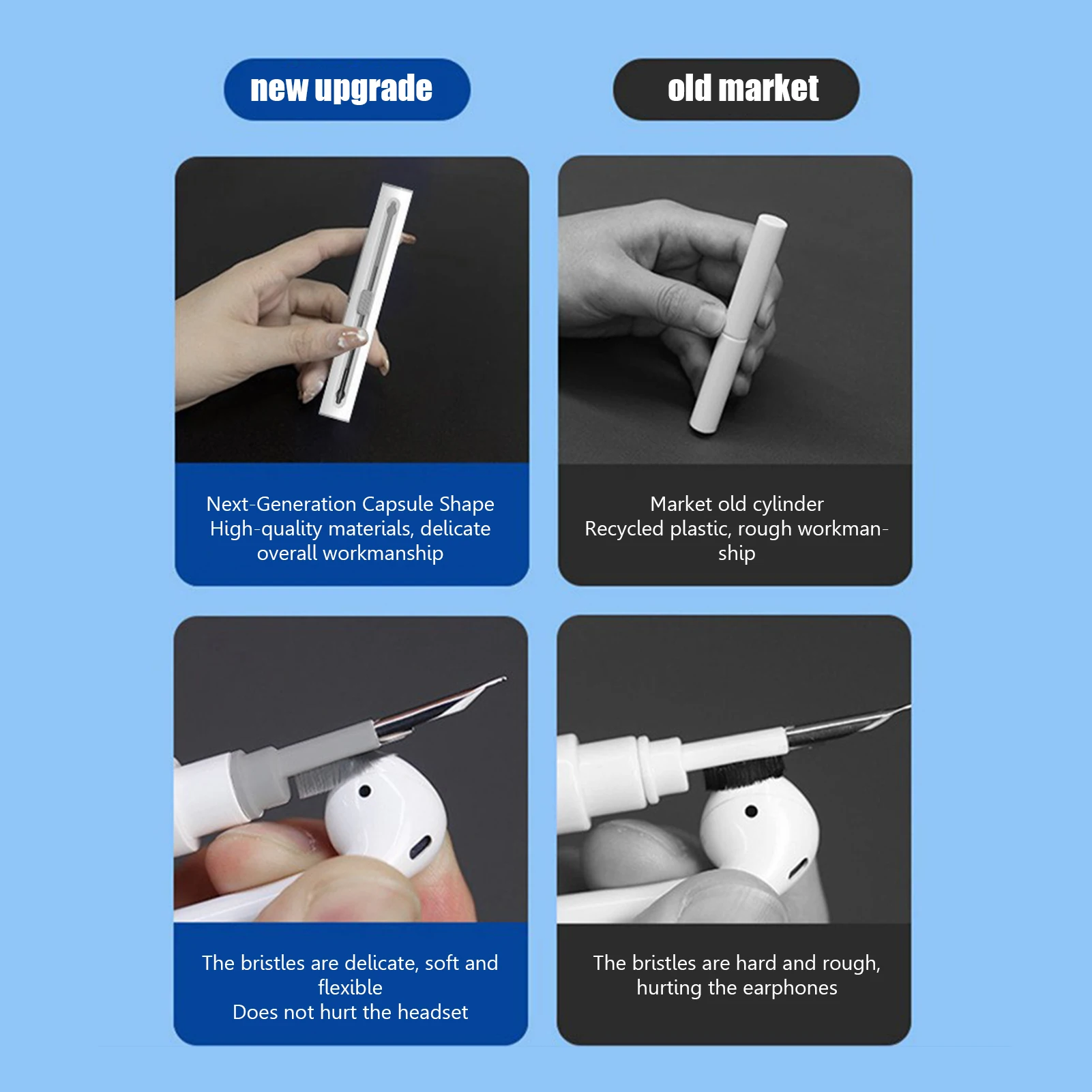 BT Earbuds Cleaning Pen Durable Cleaning Kit Clean Brush Earplug Cleaner Multi-Function Cleaning Kit For Airpods Cleaning Brush