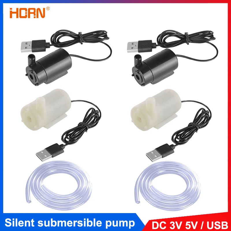 USB Submersible Pump Silent Micro Water Pump 3V 5V DC Low-voltage Portable Water Pump Suitable for Fish Tank Fountain Aquariums
