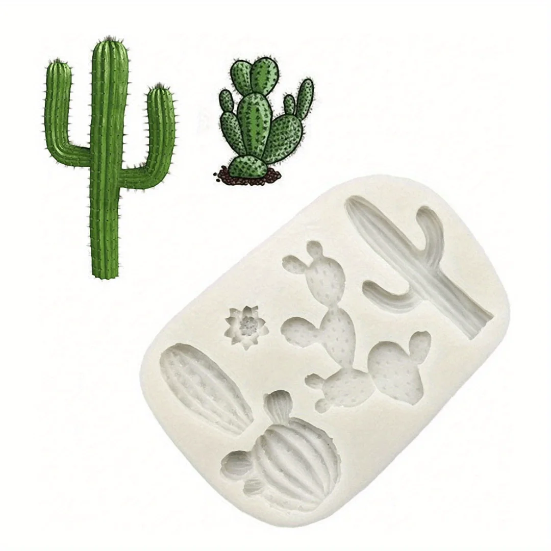 Cactus Silicone Mold, Birthday Party Mold, Chocolate Cupcake Decoration Polymer Clay Resin Birthday Gift Craft Supplies