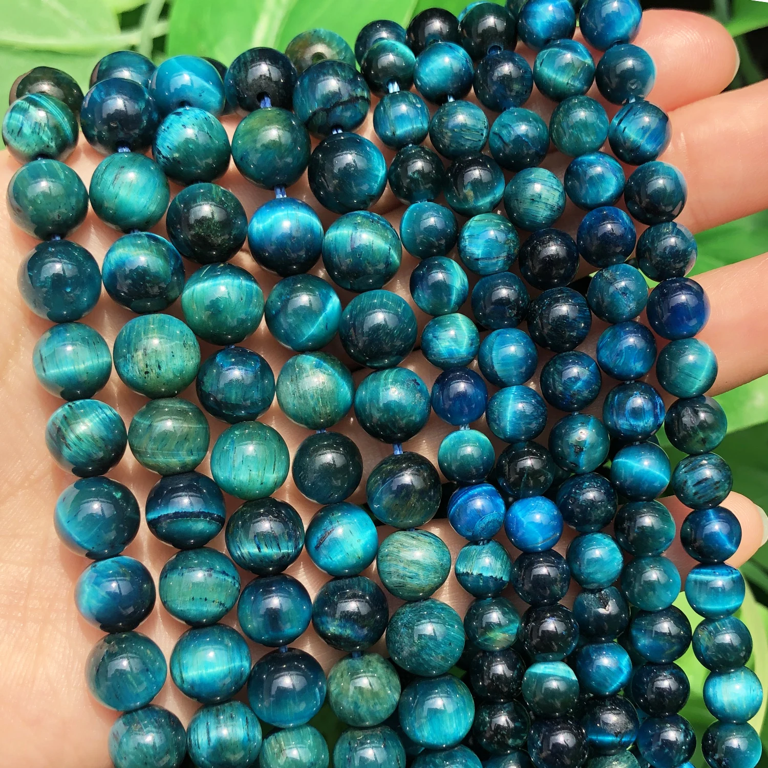 AAAAA Quality Natural Stone Blue Tiger Eye Beads Round Loose Beads for Jewelry Making DIY Charm Bracelet 15\