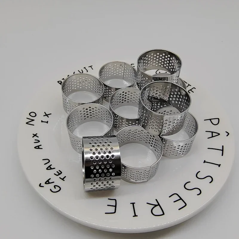 10Pcs  Accessories Cookie Cutter 4cm Stainless Perforated Seamless Tart Ring Quiche Ring Tart Pan Pie Cake Mold Seamless Baking