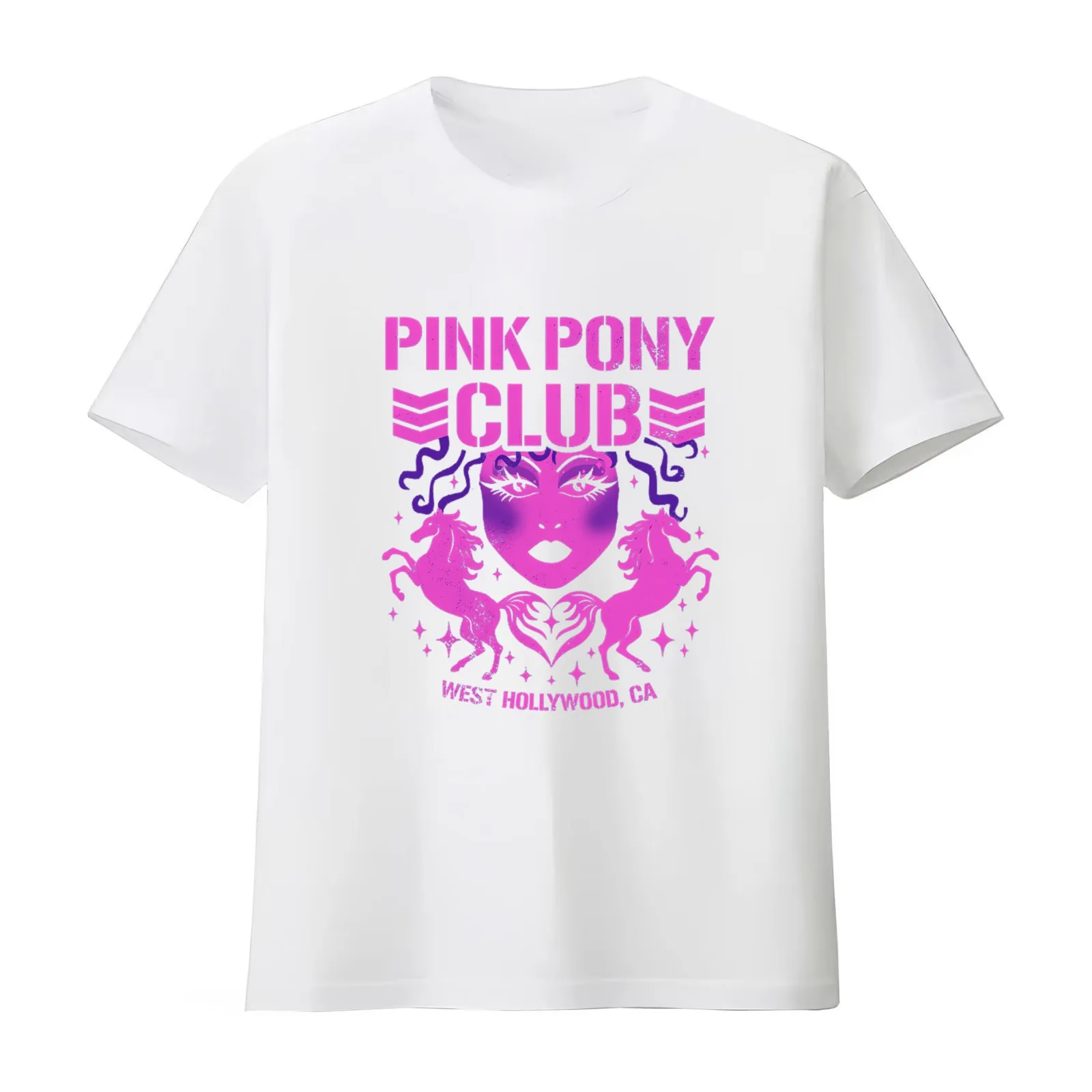Pink Pony Bullet Club Chappell Roan T-Shirt Summer Casual Cotton Tee Oversized Streetwear Tops Vintage Graphic Print