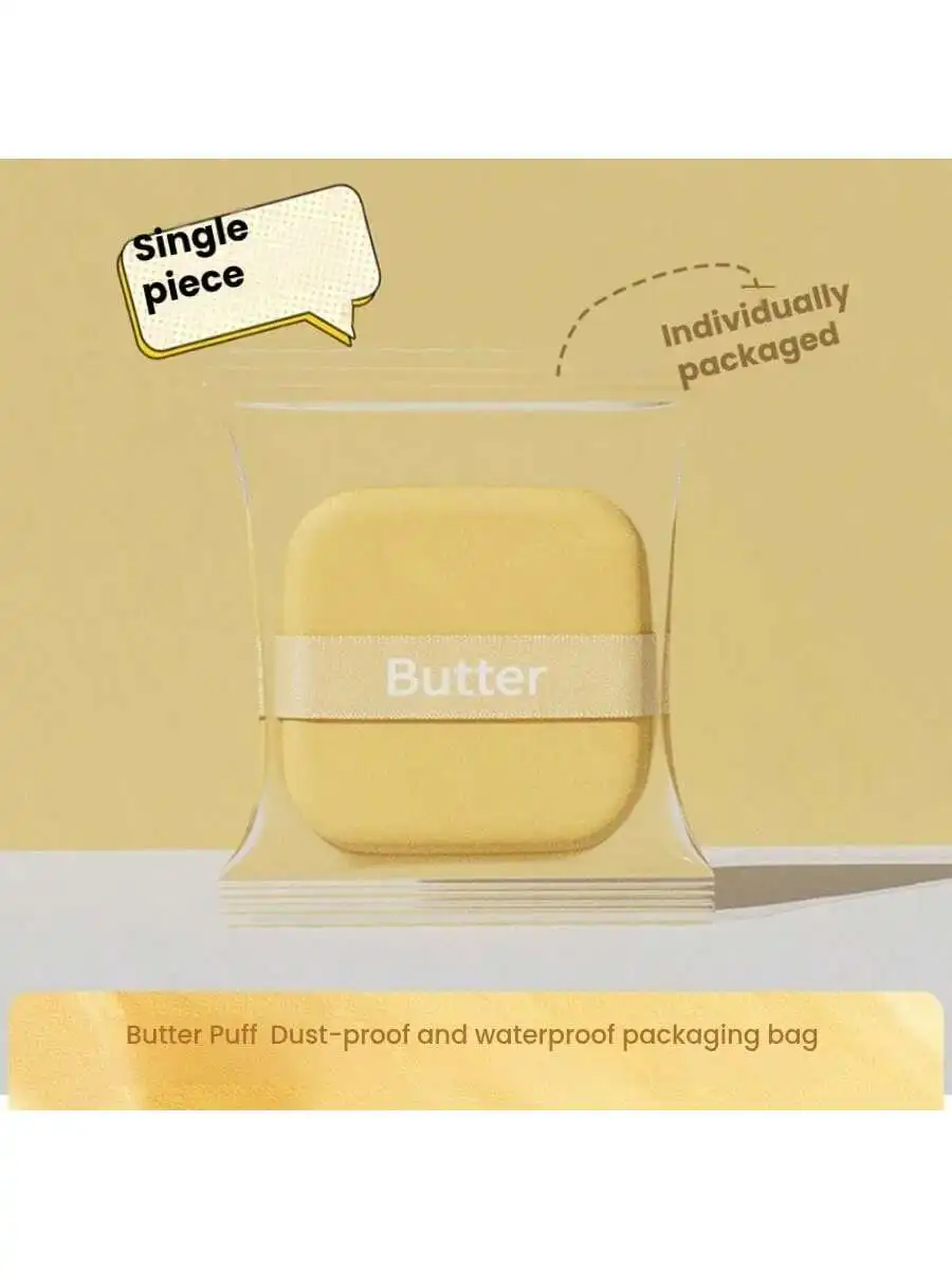 スクエアバターケーキエアクッションパウダーパフ乾湿両用ビューティーエッグ両面パウダーレジスタントメイクアップツールルースパウダー