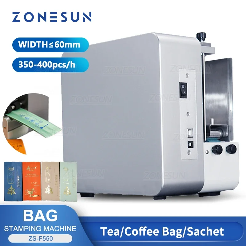 

ZONESUN ZS-F550 Digital Stamping Machine Fast Printing Coffee Tea Paper Aluminum Foil Bag Customization Card