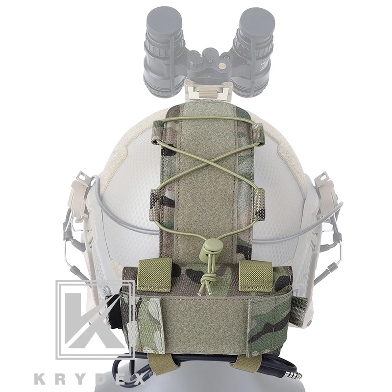 KRYDEX MK1 Tactical Battery Pouch For Combat Helmet Accessory Storage Retention System Counterweight GPNVG-18 Battery Box