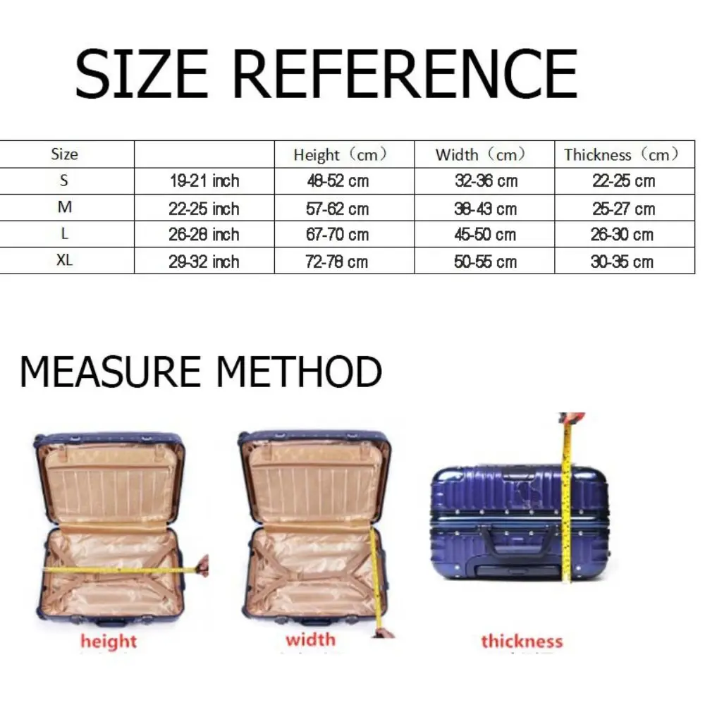 Elastic Printed Luggage Cover 20-32 Inch Thicken Luggage Protective Cover Baggage Cover Wear-resistant Suitcase Dustproof Cover