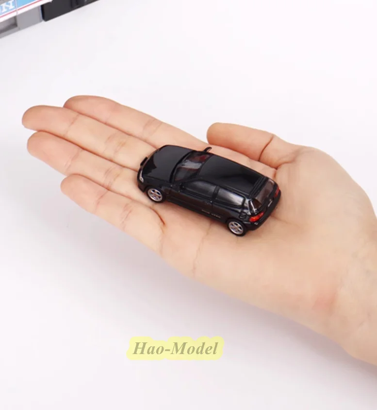 Écran LCD en alliage moulé sous pression pour garçons, collection d'affichage de passe-temps, jouets de simulation, noir et blanc, Honda Civic, Mk5, EG6, SiR, cadeaux d'anniversaire, 1/64