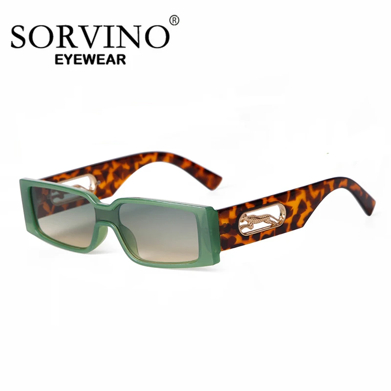 SORVINO, gafas de sol de diseñador de leopardo de marca de alta calidad, gafas de sol Retro con degradado negro UV400 para mujer con logotipo