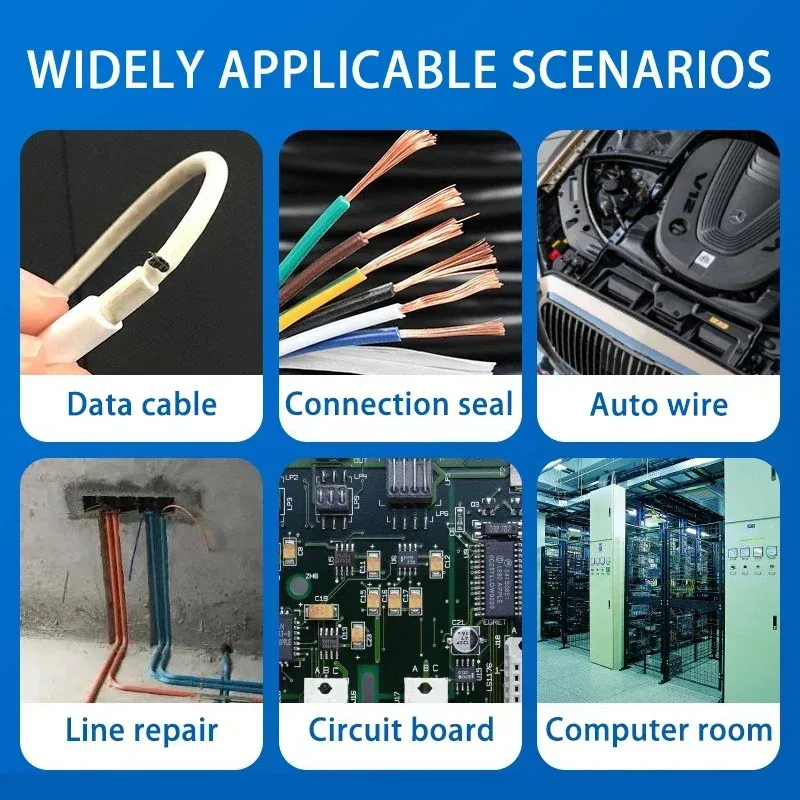 15/60 مللي شريط كهربائي عازل سائل مقاوم للماء شريط عازل مقاوم لدرجات الحرارة العالية سلك كهربائي كابل معطف الغراء #4