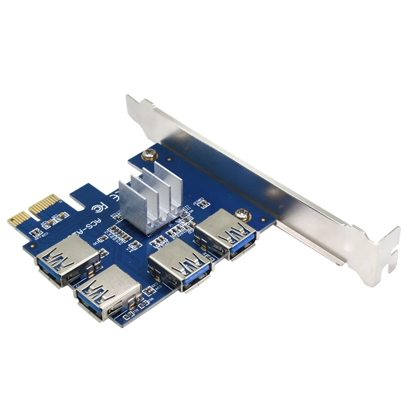 PCI Express Card Multiplier PCIE 1 To 4 USB GPU X1 X16 PCI-E Riser Card Video Card For Bitcoin Miner Mining Computer Spare Parts