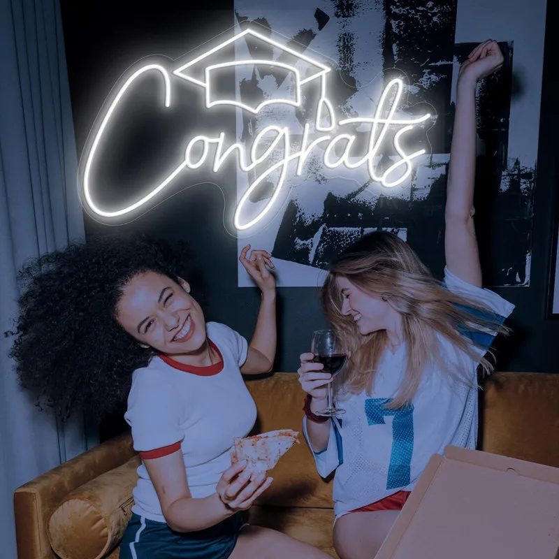 Congrats Grad Neon Sign Custom Graduation Gifts, Neon Lights Personalized Gifts, Neon Sign Bedroom Decor, Led Signs Party Decor