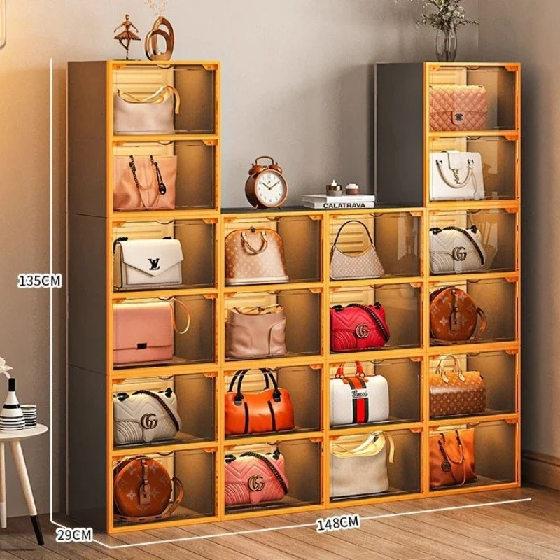 

New High-capacity Dust-proof Racks Multifunctional Storage Box Display Cabinet Space-Saving Transparent Bag Storage Cabinet