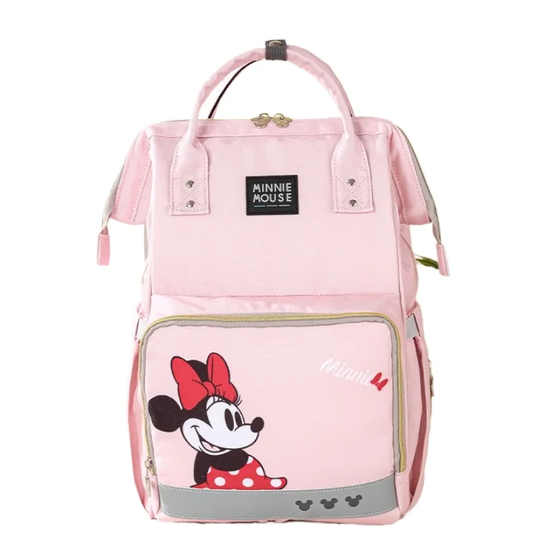 

Disney Backpack for Moms Luxury Purse Handbag Multifunctional Large Capacity Lightweight Minnie Pink with Hook Mother Baby Bag