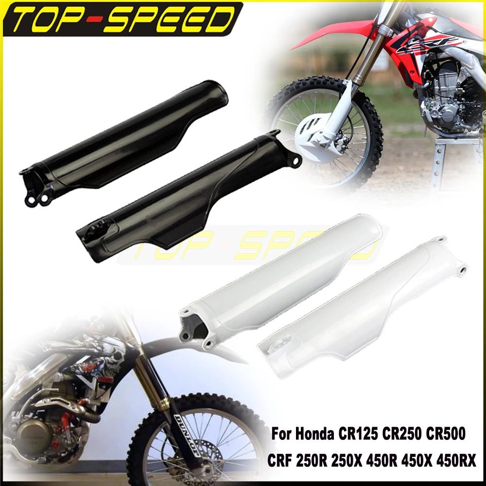 

Motorcross Racing For Honda CRF Crf 250R 250X 450R 450X 450 RX CR Cr 125 250 500 Black Plastic Front Fork Guard Covers Protector