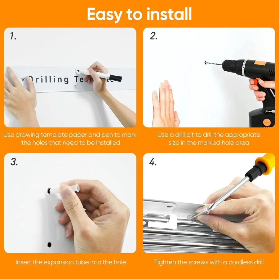 Mounted Drying Rack, Laundry Clothes Drying Rack Foldable, Collapsible Hanger Clothing Wall Mount with 2 Towel Handles and Wall