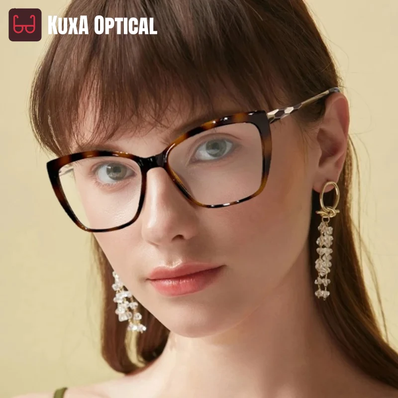 

KUXA New Fashion Personalized Butterfly Butterfly Large Frame Women's Anti-Blue Light Glasses Customizable Prescription LS229