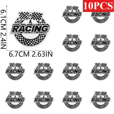 Bulk Racing Car Embroidery 10/12PCS Cloth Steering Wheel Flag Stamp Clothes Decorative Wheels Helmet Racing Patch Ironing