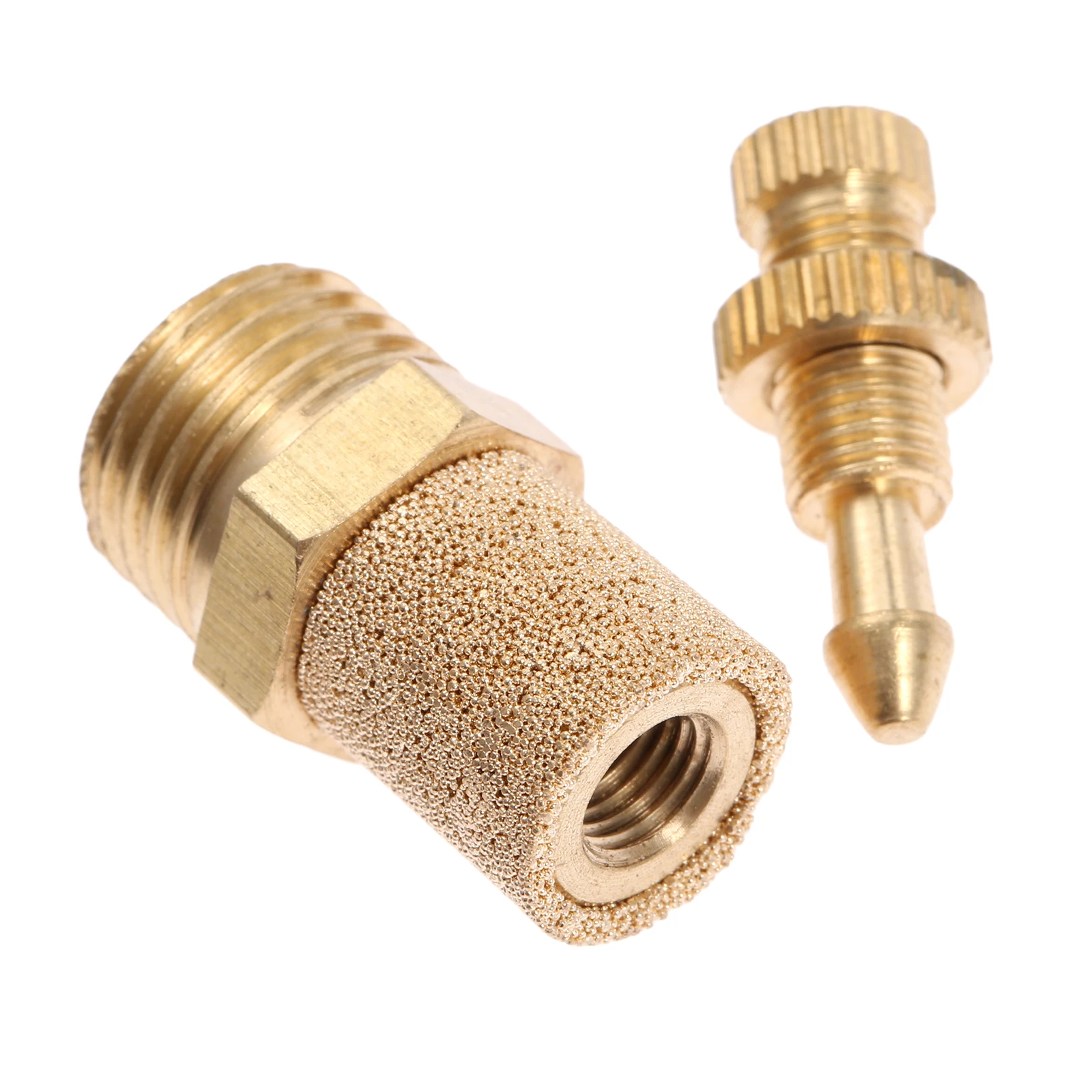 

10pcs Brass Air Pneumatic Flow Control Mufflers SLL-03/04 3/8" 1/2" Exhaust Filter Thread Hex muffling Cylinder Valves Air Tools