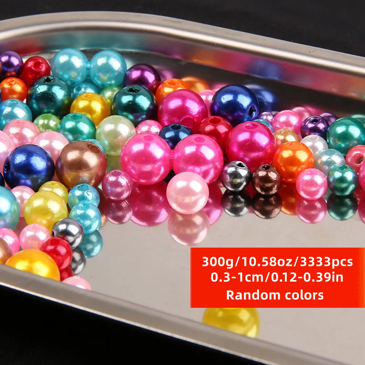 300g/10.58oz/3333pcs 3-10mm Random sizes and colors acrylic beads circular spacer beads for DIY making