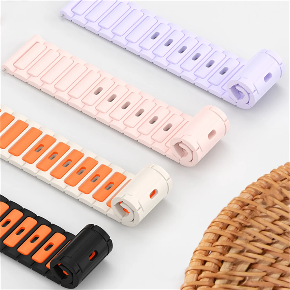 Универсальный ремешок для часов 18 мм, 20 мм, 22 мм для ticwatch 2 E E2 E3 pro3/Realme Watch 2 3 Текстурированный силиконовый ремешок для Huawei Samsung