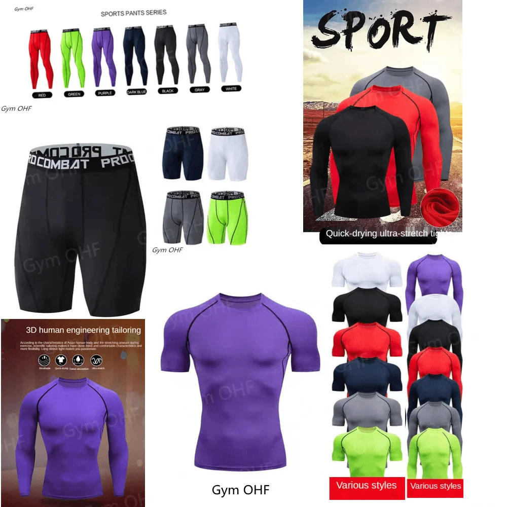 

New Men Bodybuilding Shorts Fitness Compression Leggings Workout Inseam Outfit Male Muscle Alive Elastic Skinny Tights