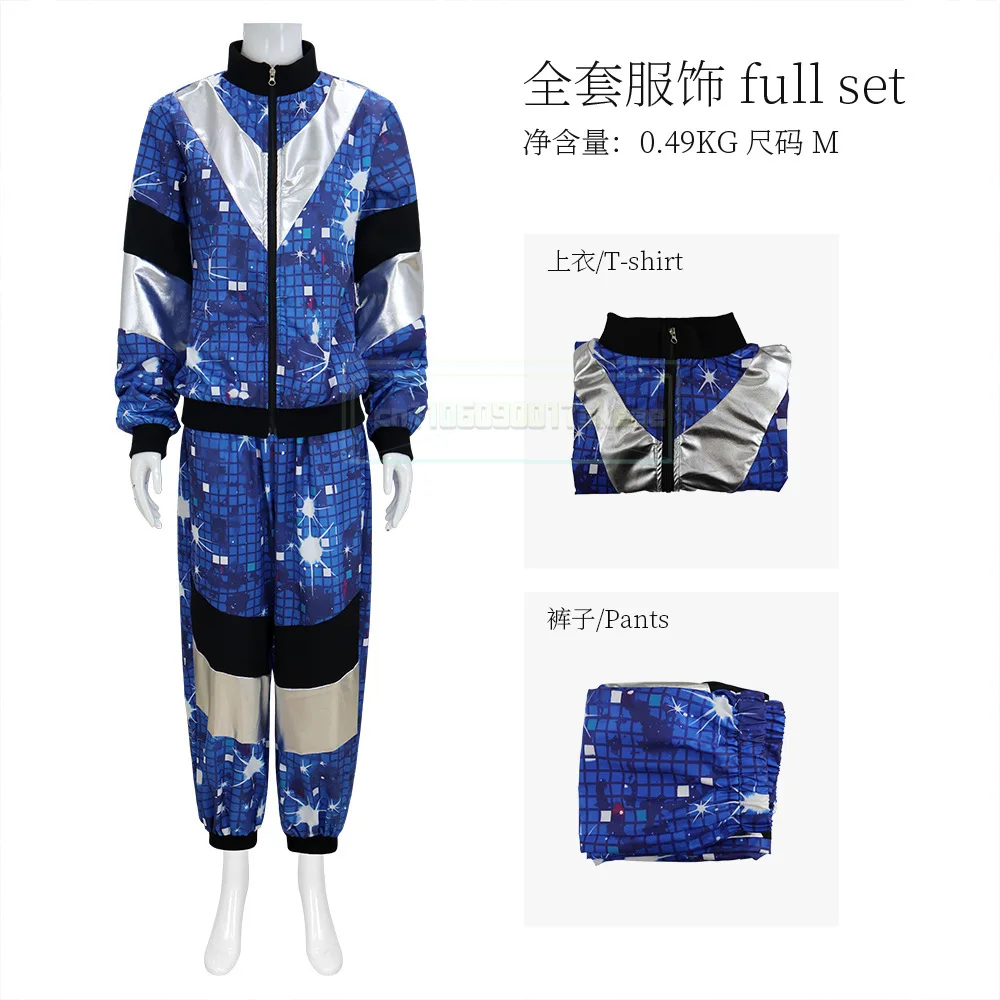 Women's Men's Costume 80s 90s Suit Party Accessories Disco Jacket Trousers Outfit Adult Costume Halloween Costuem For Woman Men