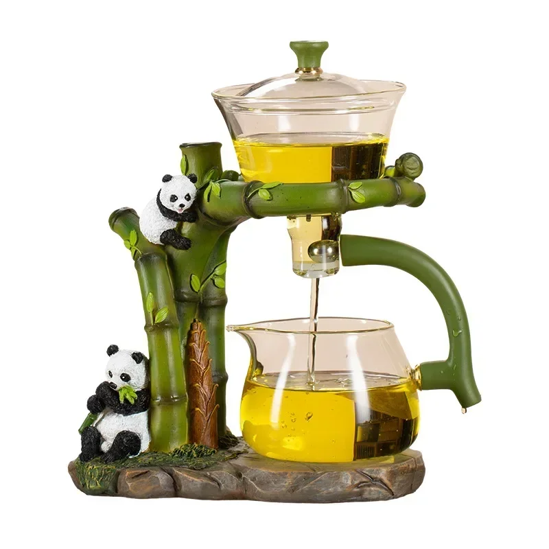 

Glass Automatic Tea Set Panda Shaped Tea Maker Household Light Luxury High-end Magnetic Bubble Tea Pot