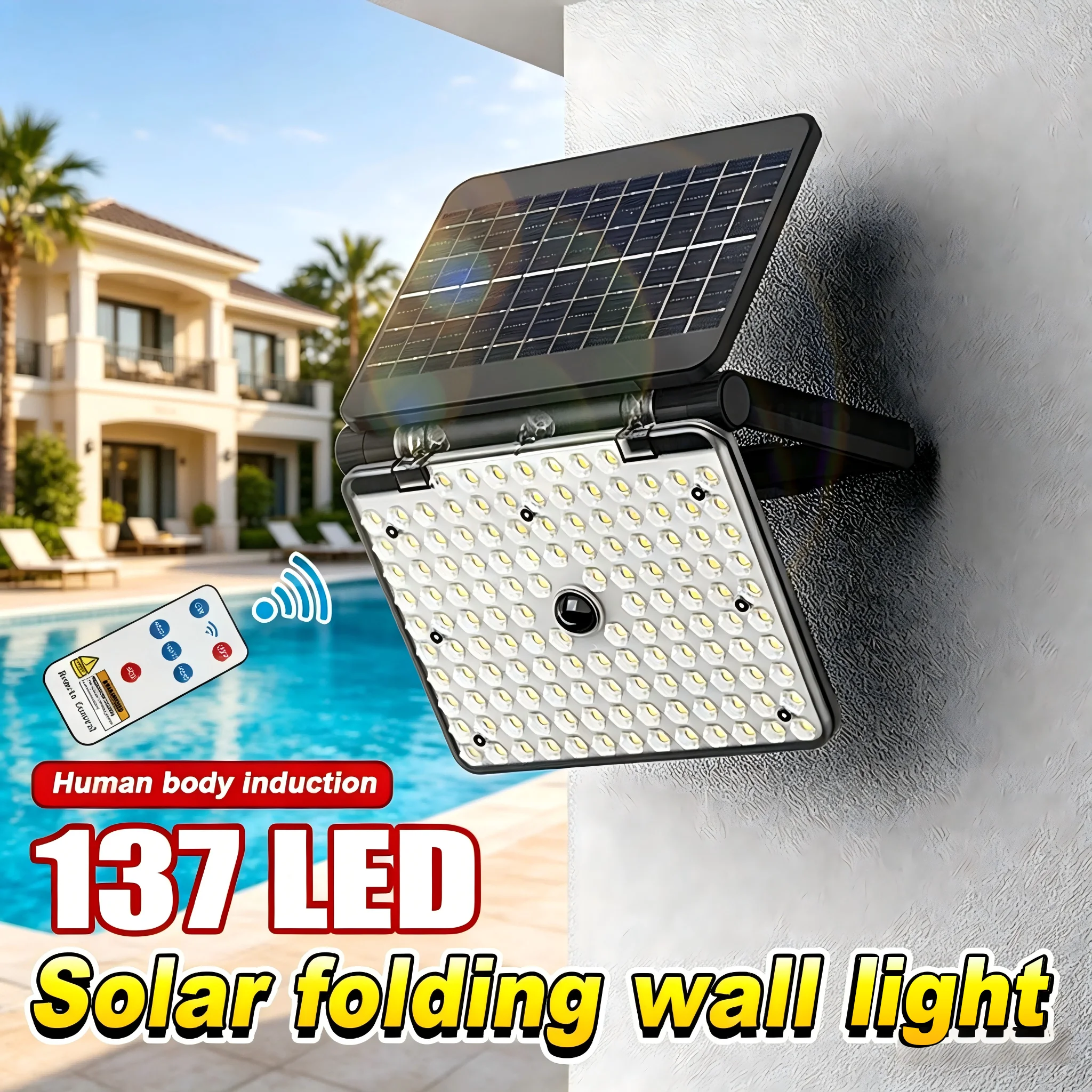 

Светодиодный солнечный светильник безопасности с датчиком движения, уличный прожектор на 137 светодиодов, IP66 водонепроницаемый, раздельный настенный светильник на солнечной энергии, 3 режима