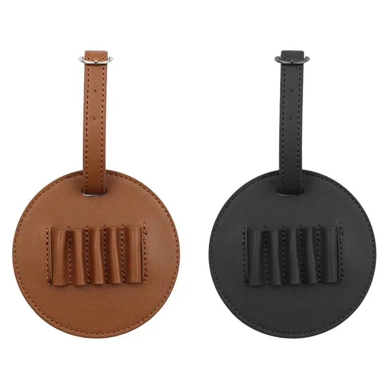 

Golf Tee Bag 5 Tee Holes Portable Tee Holder Wooden Tee Storage Leather Case Easy Hangings Gift For Golfers