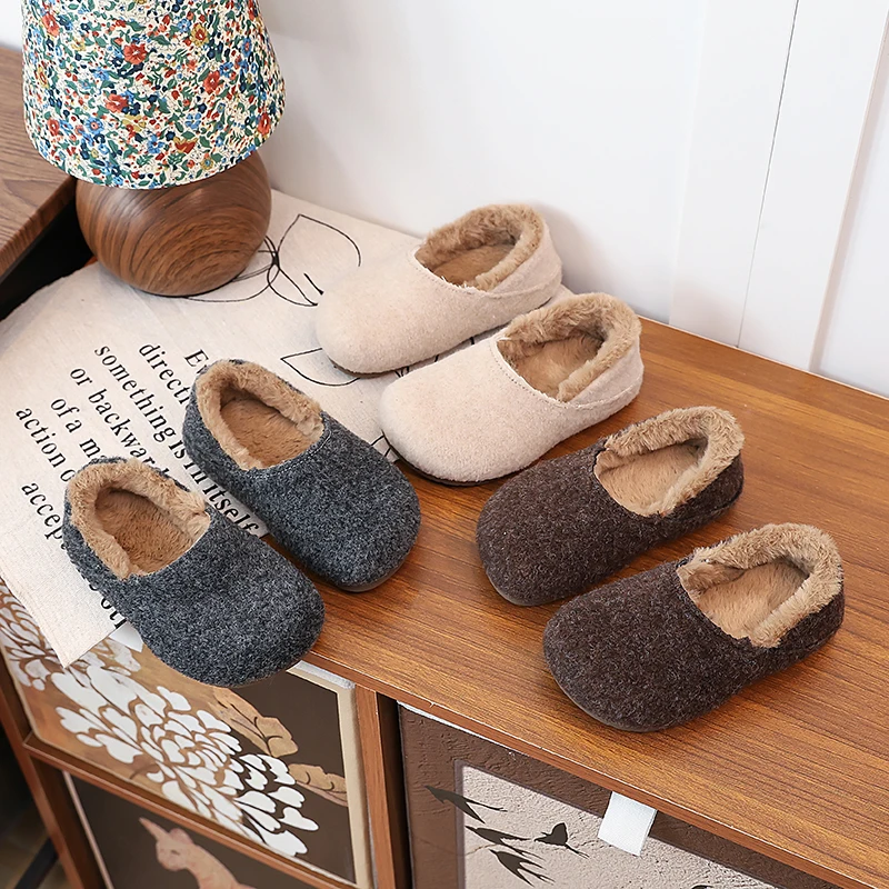 

Детская обувь на плоской подошве, замшевые теплые универсальные детские мокасины, удобная зимняя новинка 209, повседневная обувь для мальчиков и девочек, мягкая в корейском стиле