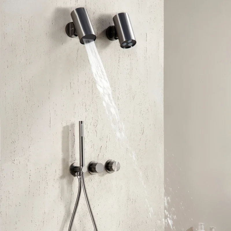 Bathroom embedded wall style waterfall shower Luxury shower faucet Cold and hot concealed shower shower shower set