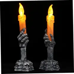 1 Pcs Halloween Lights Electric candlesticks mainstays Candles Halloween Decor Halloween Skeleton Candle Halloween LED