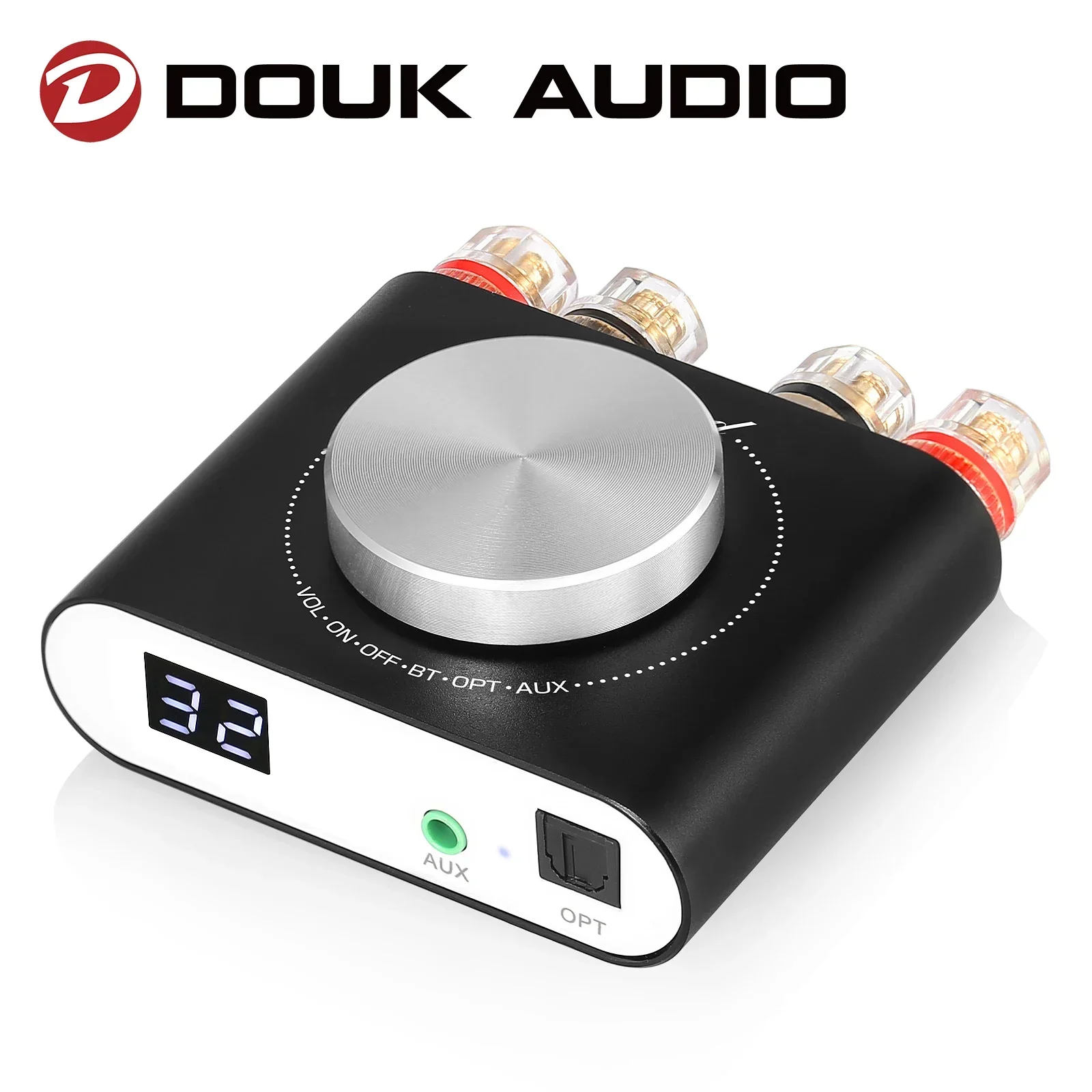 Douk Audio Q10 Mini Digital AUX/Optical Amplifier Bluetooth 5.0 Receiver HiFi Class D Power Amp for Home Speaker