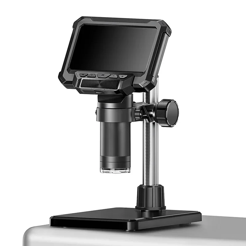 4.3Inch HD Digital Microscope Coin Lights Magnifier 1080P 1000X USB Microscopes for Watch PCB Repair Plants Hiar Detect PC View