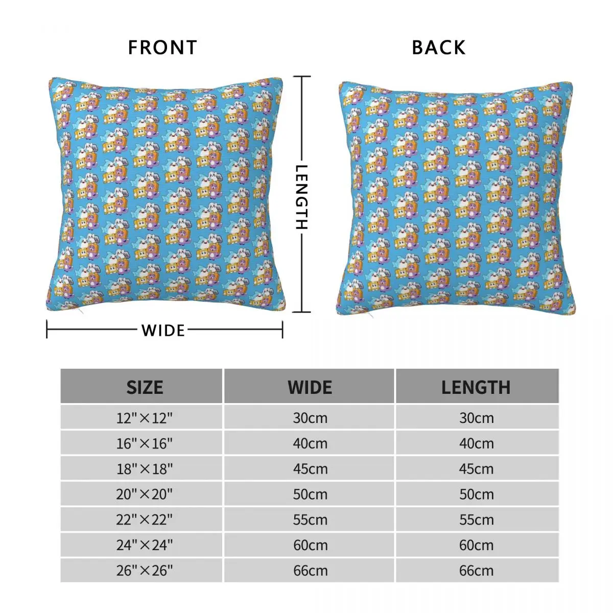 Lankybox Square Pillowcase Pillow Cover Polyester Cushion Zip Decorative Comfort Throw Pillow for Home Living Room