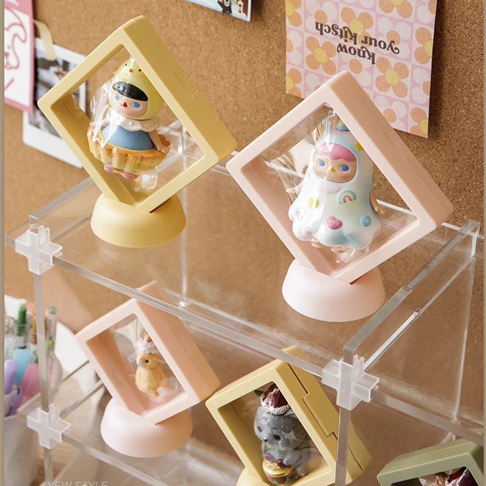 5cm / 7cm 3D Floating Picture Frame Shadow Box Jewelry Display Stand Ring Pendant Holder Protect Jewellery Presentation Case