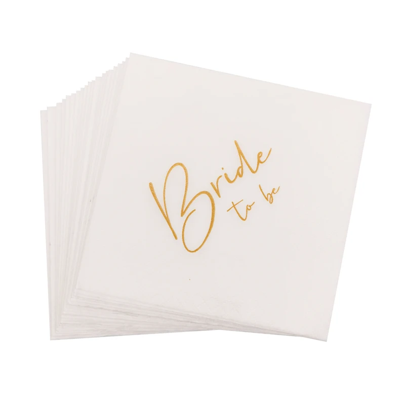 1 Beutel 9 x 9 Zoll Bride To Be Papierserviettengewebe Junggesellinnenabschied Bachelorette Party Brautjungfer Brautparty Hochzeitsdekoration Lieferungen – Detail 1