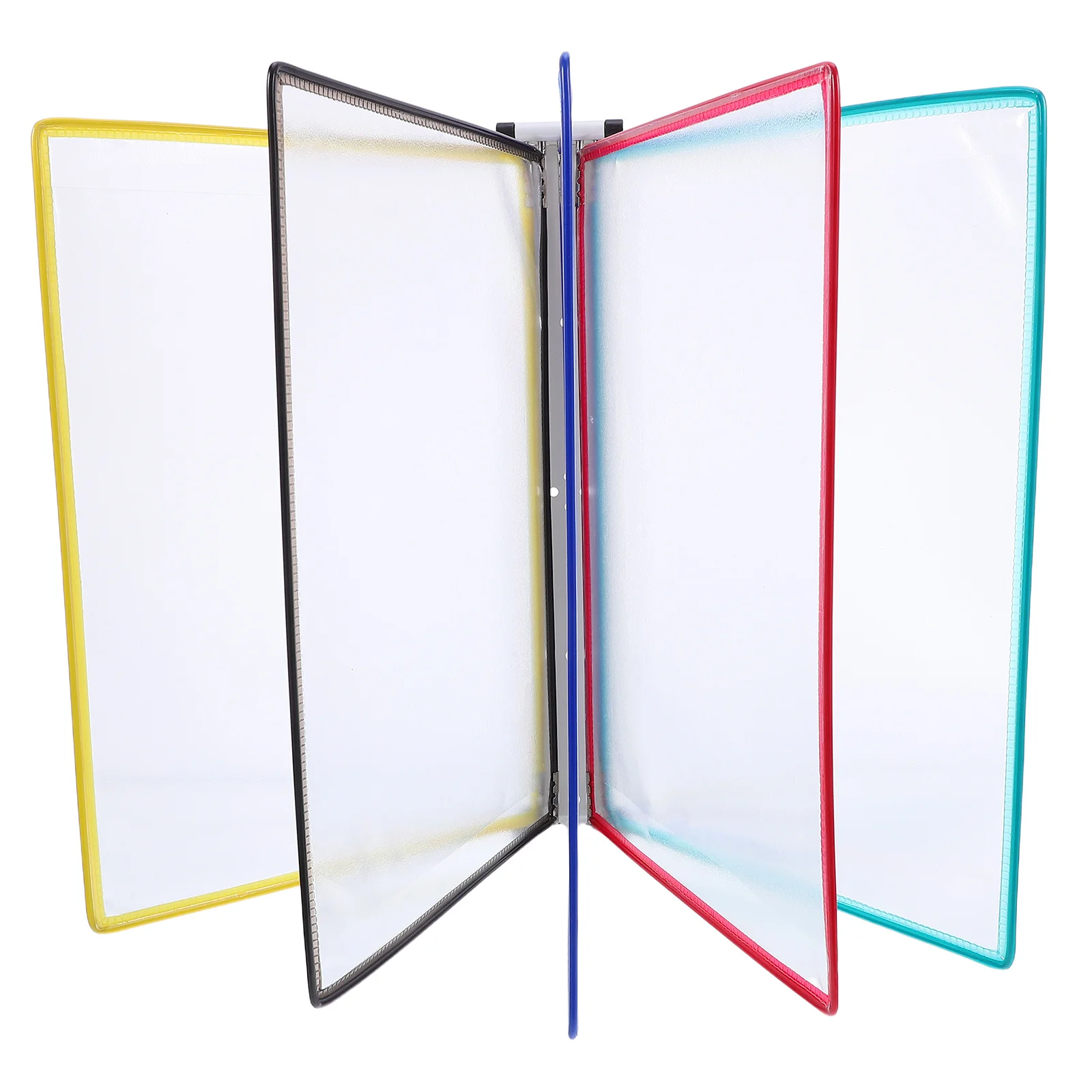 

Wall Mounted File Display Rack 5 Panels A4 Capacity Sturdy Binder Display System Maximize Office Space Efficiently Organize